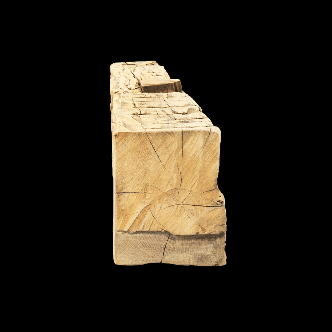 Hand Hewn Wood Mantel - Rustic Fireplace Mantel - 7" x 8.5" x 67"