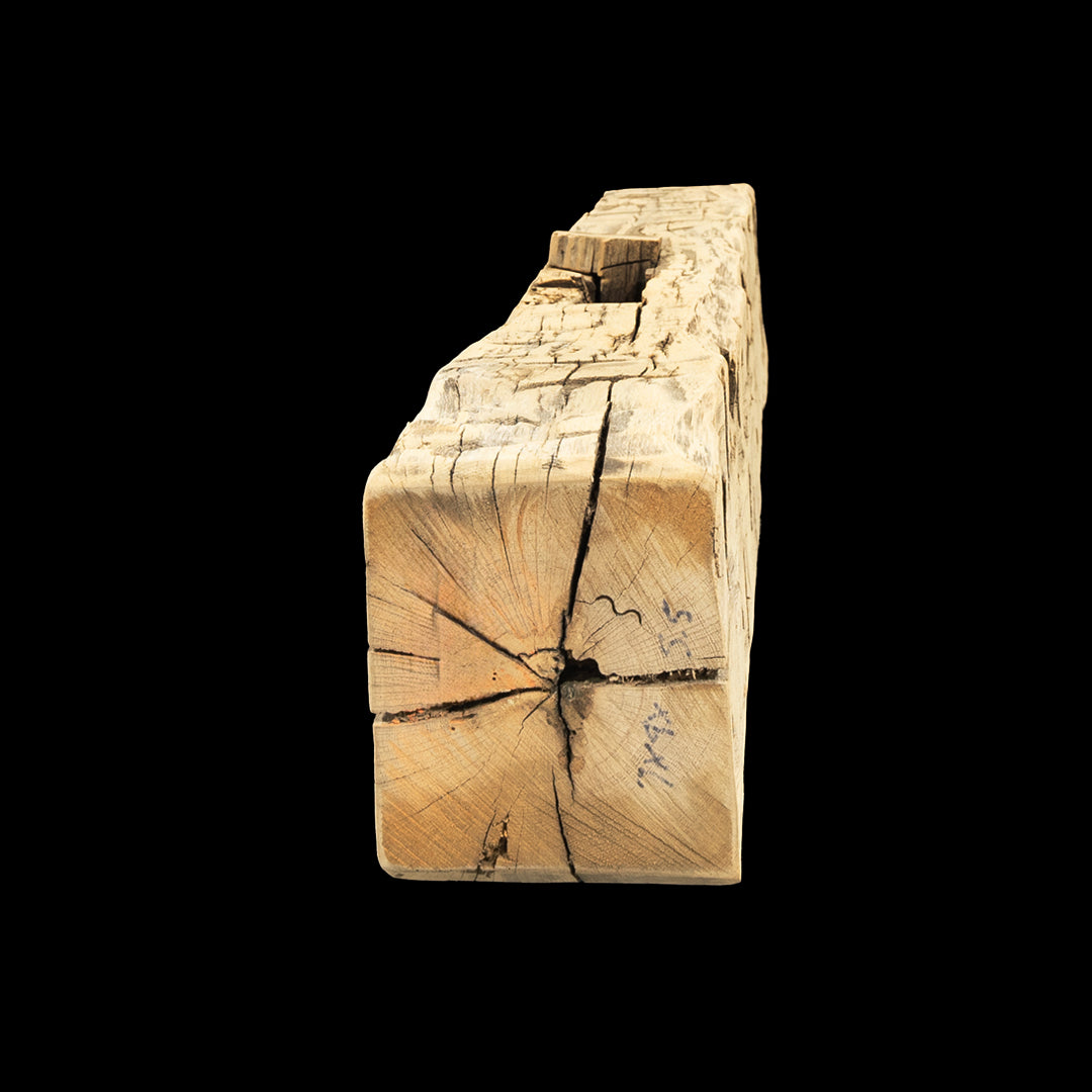 Hand Hewn Wood Mantel - Rustic Fireplace Mantel - 7" x 8.5" x 67"
