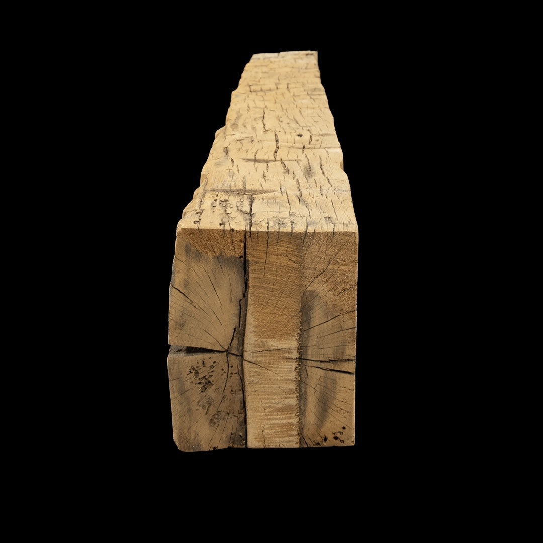 Hand Hewn Wood Mantel - Rustic Fireplace Mantel - 6" x 8" x 83"