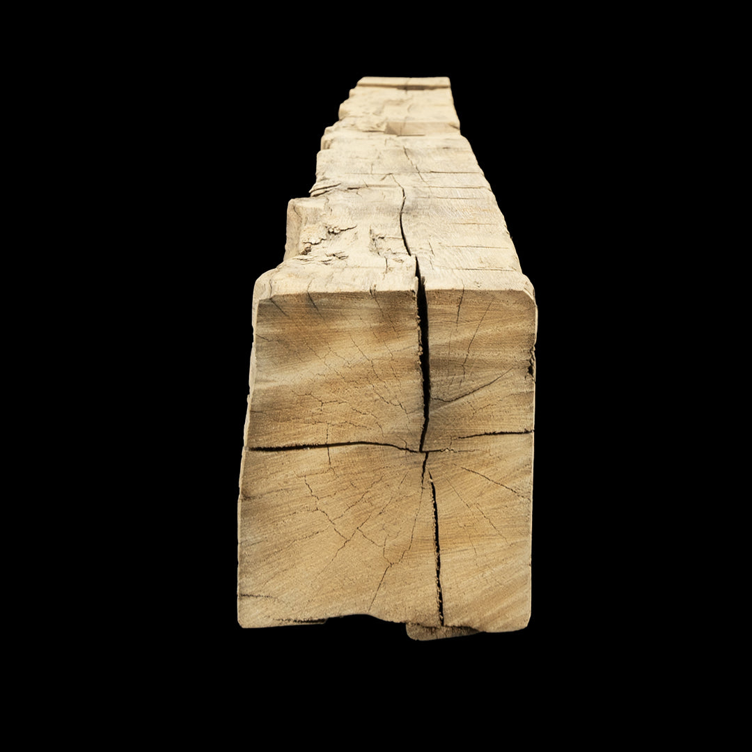 Hand Hewn Wood Mantel - Rustic Fireplace Mantel - 7" x 8.5" x 94"