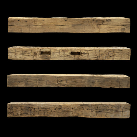Hand Hewn Wood Mantel - Rustic Fireplace Mantel - 6.5" x 8" x 69"