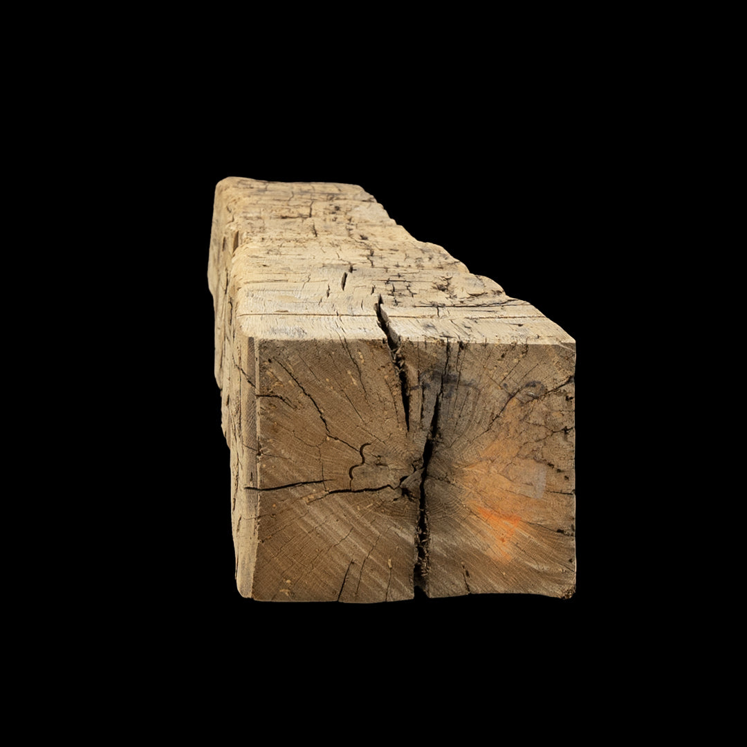 Hand Hewn Wood Mantel - Rustic Fireplace Mantel - 6.5" x 8" x 69"