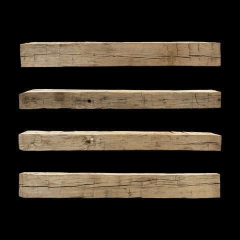 Hand Hewn Wood Mantel - Rustic Fireplace Mantel - 6" x 8.5" x 74