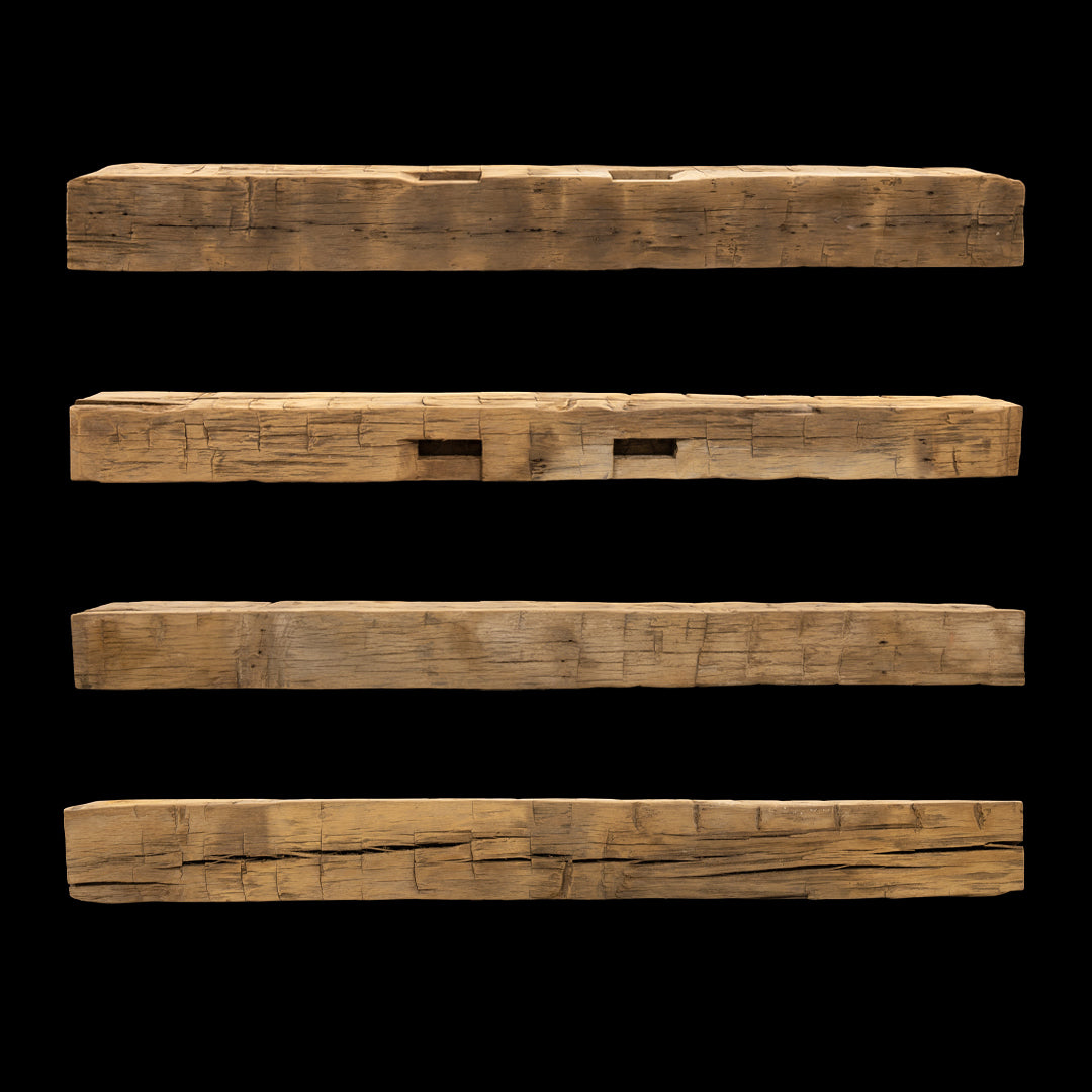 Hand Hewn Wood Mantel - Rustic Fireplace Mantel - 6" x 8" x 82"
