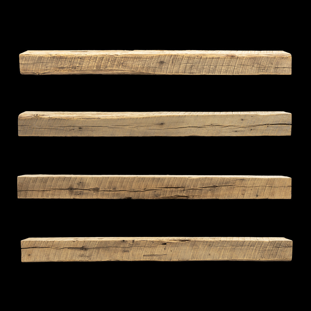 Rough Sawn Wood Mantel - Rustic Fireplace Mantel - 6" x 6" x 73"