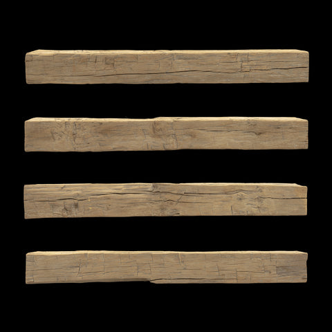 Hand Hewn Wood Mantel - Rustic Fireplace Mantel - 8" x 8" x 71"