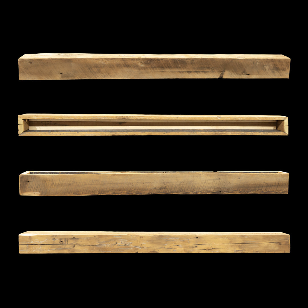 Rough Sawn Wood Box Beam Mantel - Rustic Fireplace Mantel - 5"x 5.5" x 70"