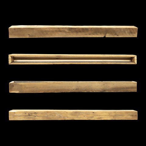 Rough Sawn Wood Box Beam Mantel - Rustic Fireplace Mantel - 5"x 5.5" x 70"