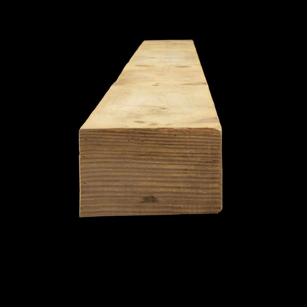 Rough Sawn Wood Box Beam Mantel - Rustic Fireplace Mantel - 6" x 9.5" x 77"