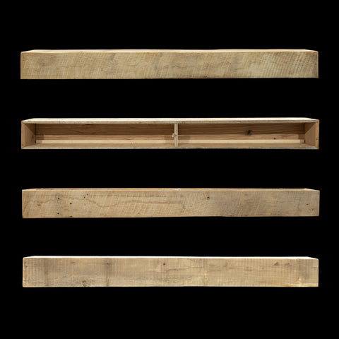 Rough Sawn Wood Box Beam Mantel - Rustic Fireplace Mantel - 7" x 7.5" x 77"