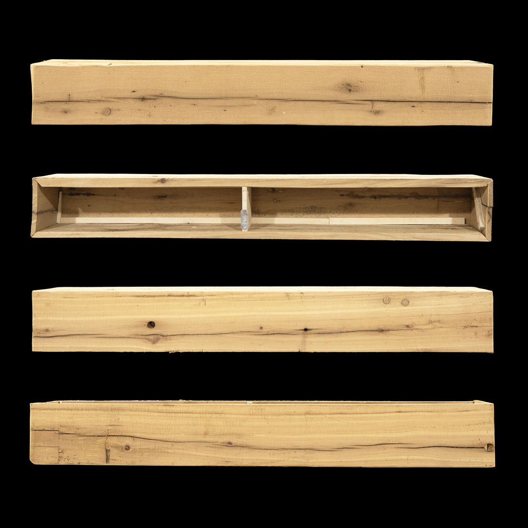 Rough Sawn Wood Box Beam Mantel - Rustic Fireplace Mantel - 8" x 8" x 60"