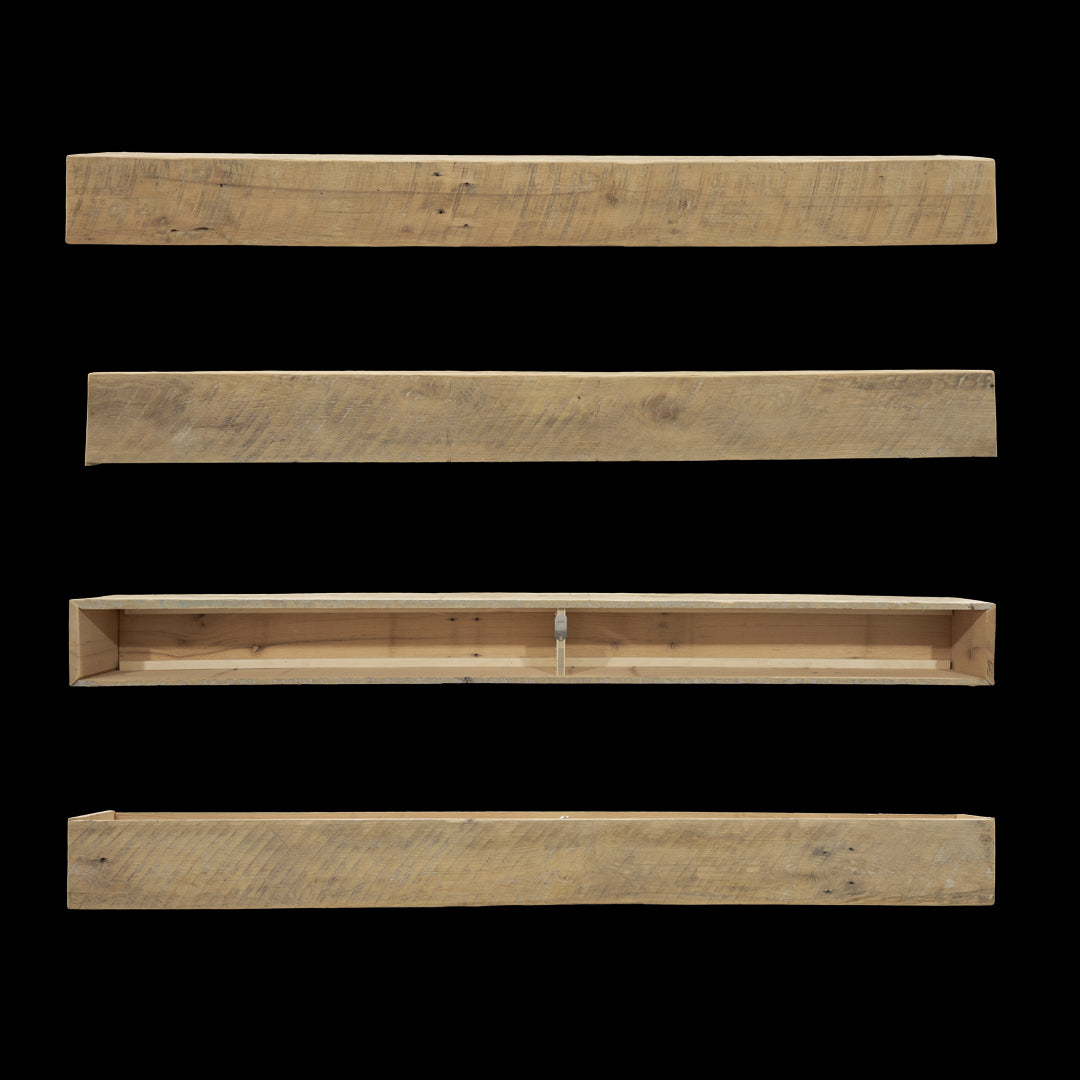 Rough Sawn Wood Box Beam Mantel - Rustic Fireplace Mantel - 7" x 7.5" x 78"