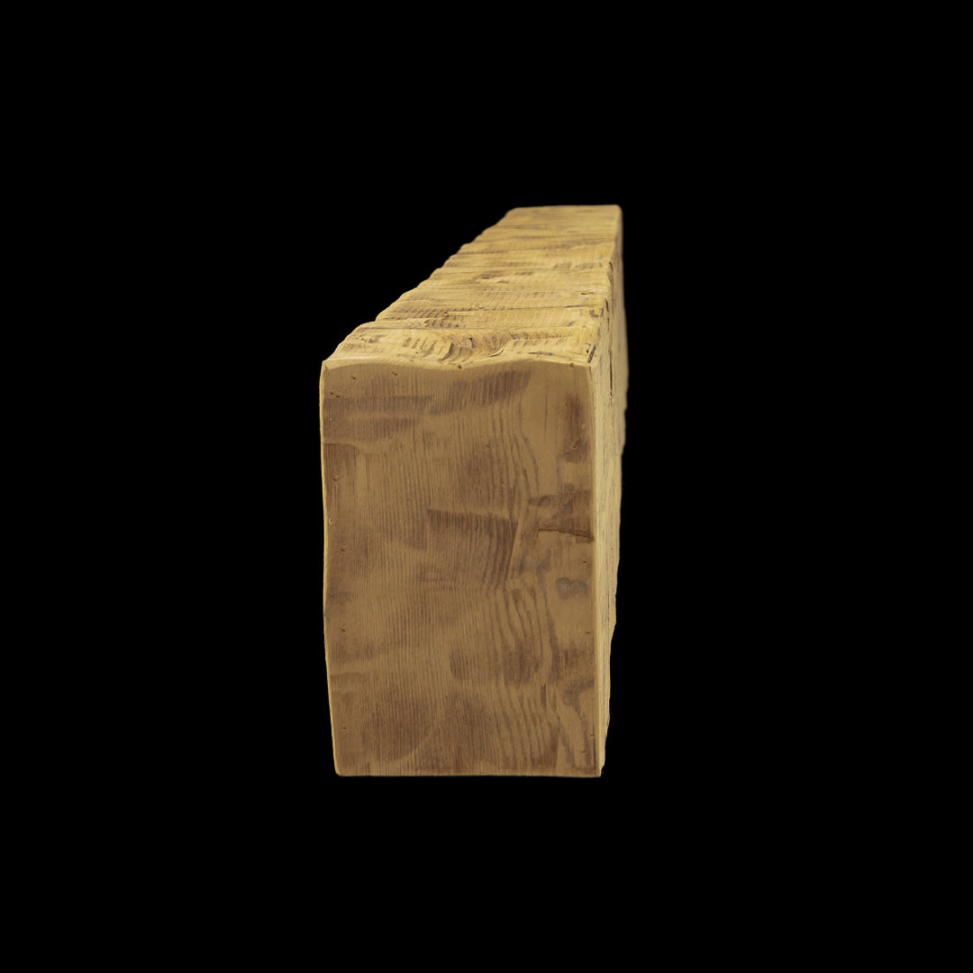 Hand Hewn Wood Box Beam Mantel - Rustic Fireplace Mantel - 6.5" x 10" x 70"