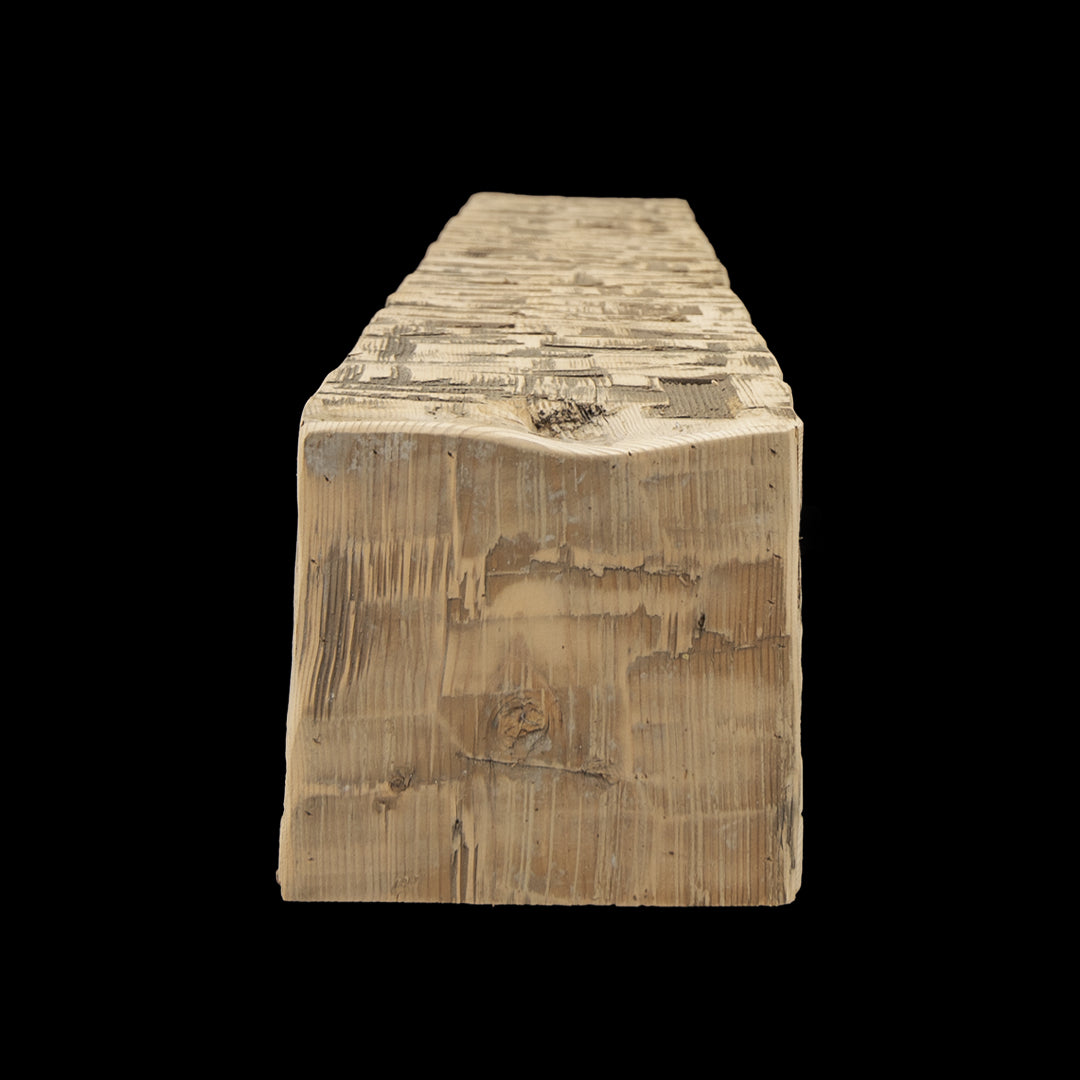 Hand Hewn Wood Box Beam Mantel - Rustic Fireplace Mantel - 8.5" x 9" x 64"