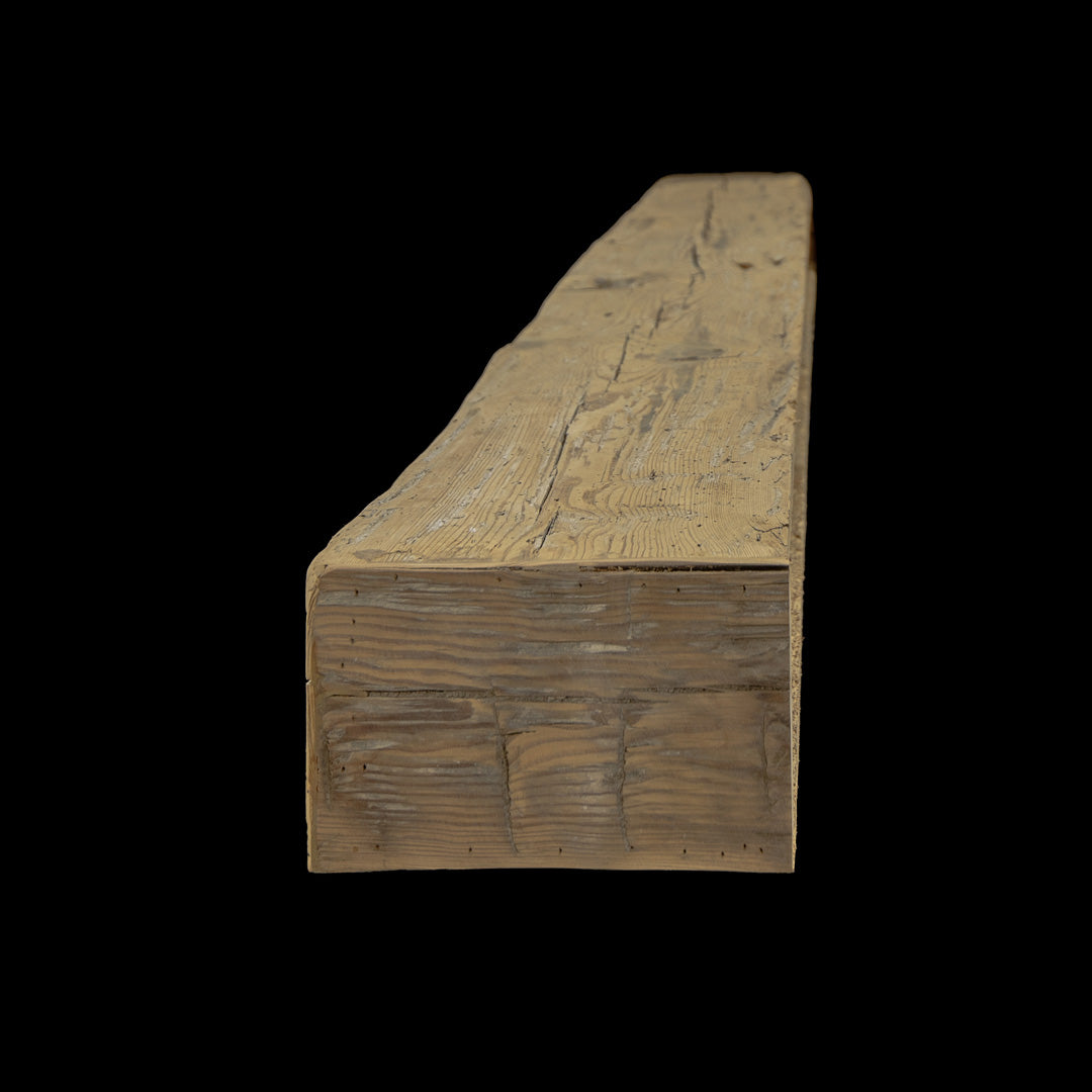 Hand Hewn Wood Box Beam Mantel - Rustic Fireplace Mantel - 6" x 9" x 84"