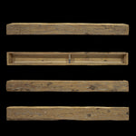 Hand Hewn Wood Box Beam Mantel - Rustic Fireplace Mantel - 6" x 7" x 70"