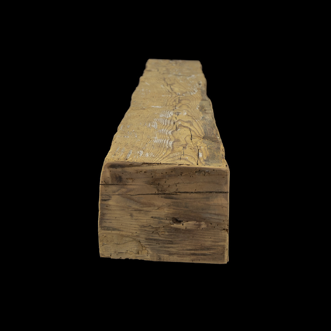 Hand Hewn Wood Box Beam Mantel - Rustic Fireplace Mantel - 6" x 7" x 70"