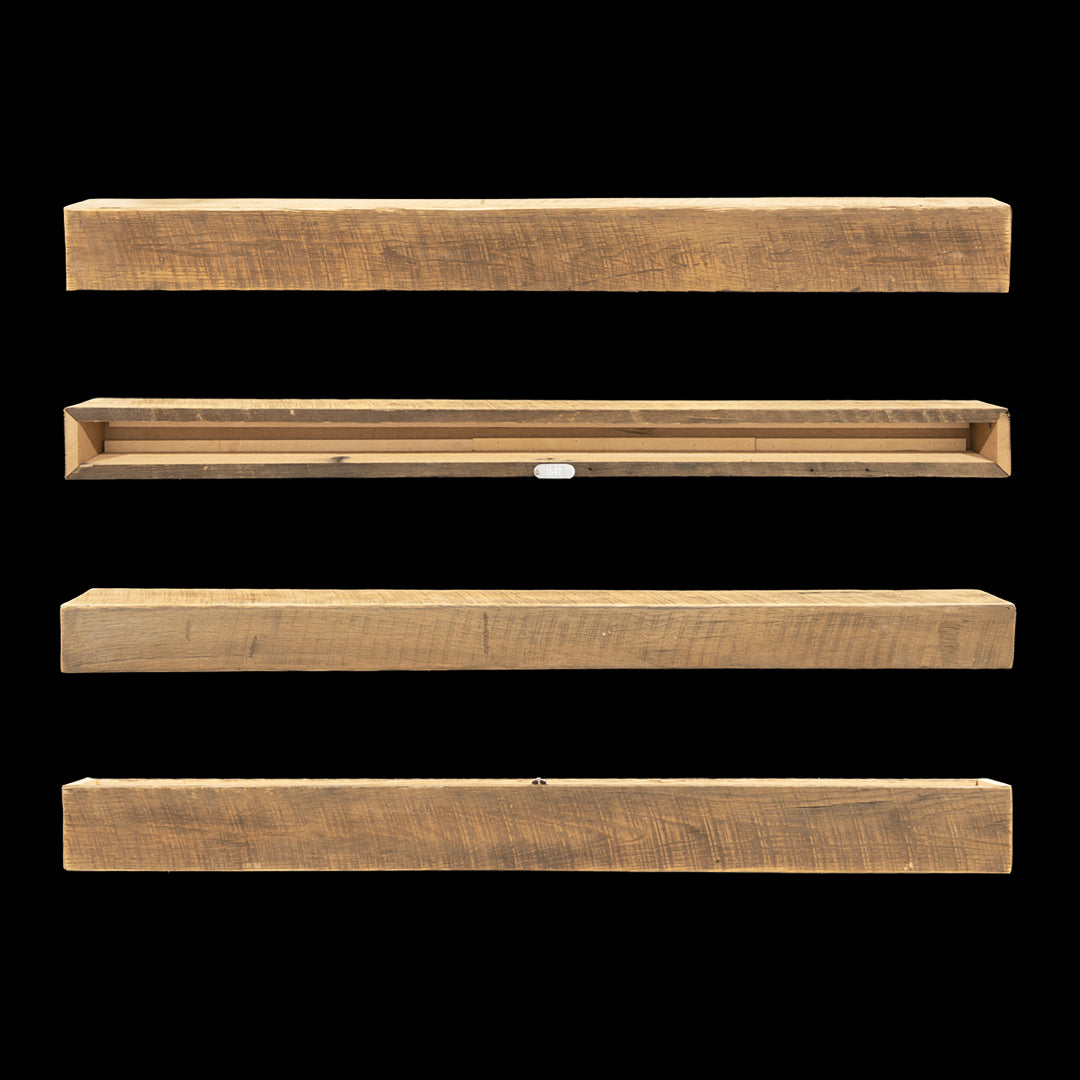 Rough Sawn Wood Box Beam Mantel - Rustic Fireplace Mantel - 4.5" x 5.5" x 64"