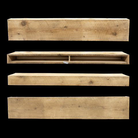 Rough Sawn Wood Box Beam Mantel - Rustic Fireplace Mantel - 5" x 11.5" x 64"