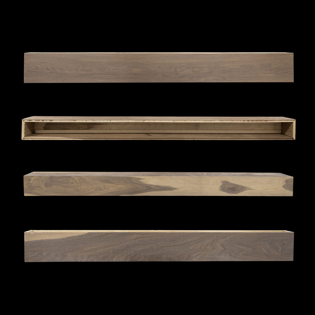 Engineered River Stone Box Beam Mantel - Rustic Fireplace Mantel - 5" x 8" x 70"