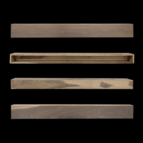 Engineered River Stone Box Beam Mantel - Rustic Fireplace Mantel - 5" x 8" x 70"