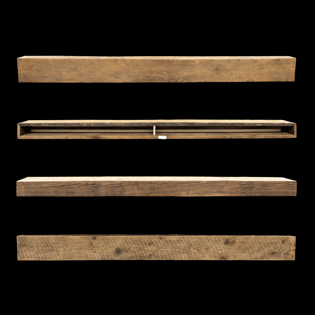 Rough Sawn Wood Box Beam Mantel - Rustic Fireplace Mantel - 5" x 8" x 88"