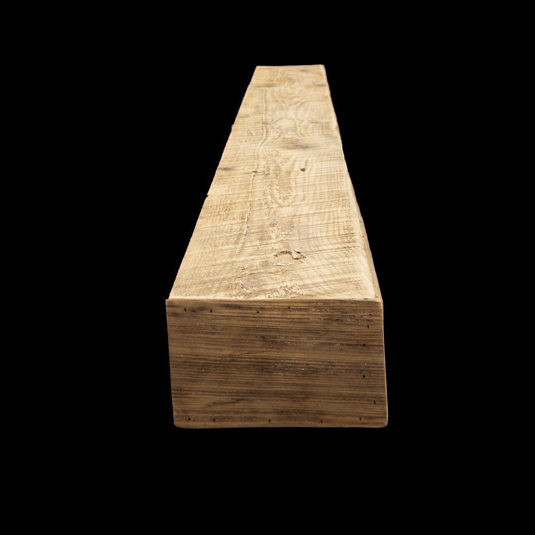 Rough Sawn Wood Box Beam Mantel - Rustic Fireplace Mantel - 5" x 8" x 88"