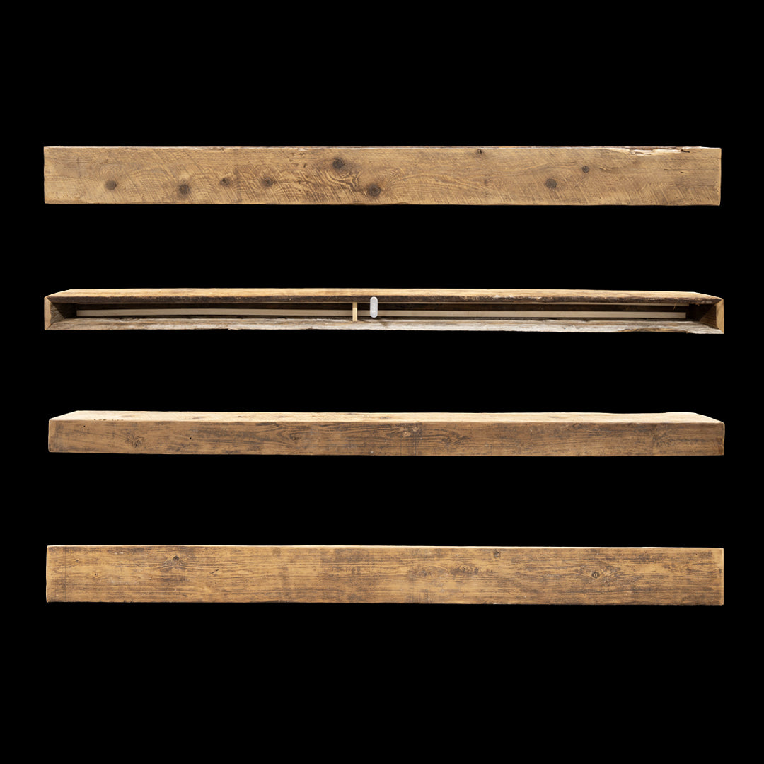 Rough Sawn Wood Box Beam Mantel - Rustic Fireplace Mantel - 4.5" x 7.5" x 90"