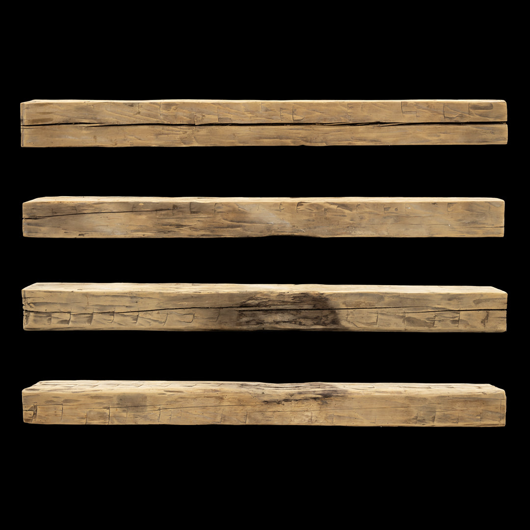 Hand Hewn Wood Mantel - Rustic Fireplace Mantel - 6" x 6" x 74"