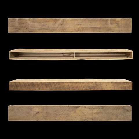 Rough Sawn Wood Box Beam Mantel - Rustic Fireplace Mantel - 5.5" x 10.5" x 78"