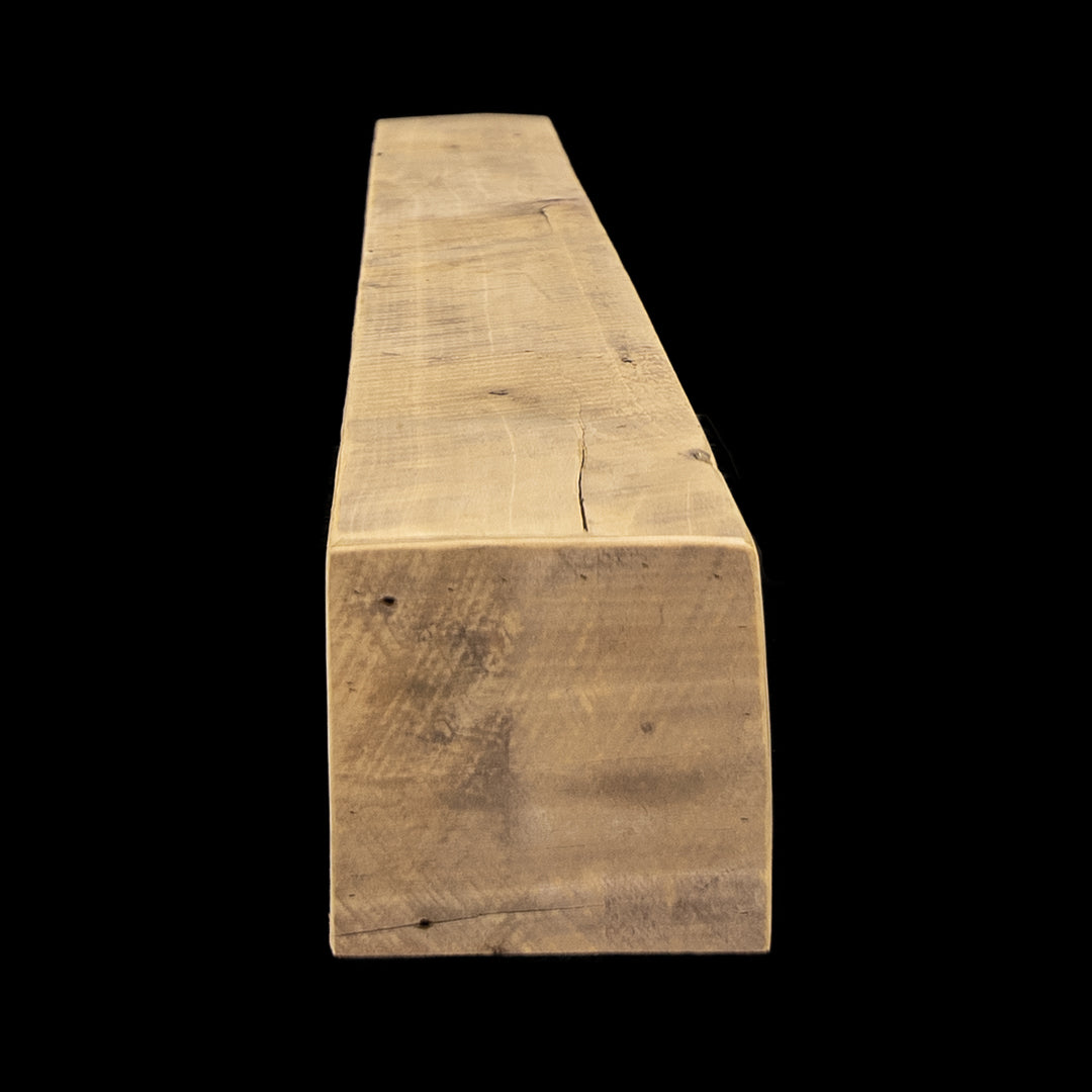 Rough Sawn Wood Box Beam Mantel - Rustic Fireplace Mantel - 6.5" x 7" x 64"