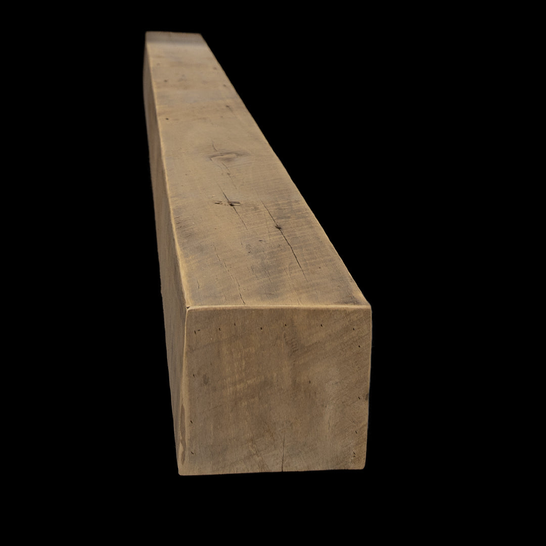 Rough Sawn Wood Box Beam Mantel - Rustic Fireplace Mantel - 5.5" x 6.5" x 80"