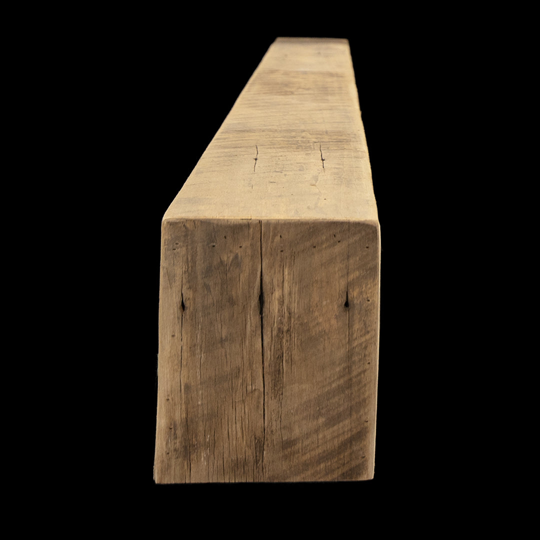 Rough Sawn Wood Box Beam Mantel - Rustic Fireplace Mantel - 7.5" x 9" x 77"