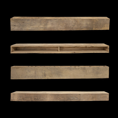 Rough Sawn Wood Box Beam Mantel - Rustic Fireplace Mantel - 5.5" x 8.5" x 70"