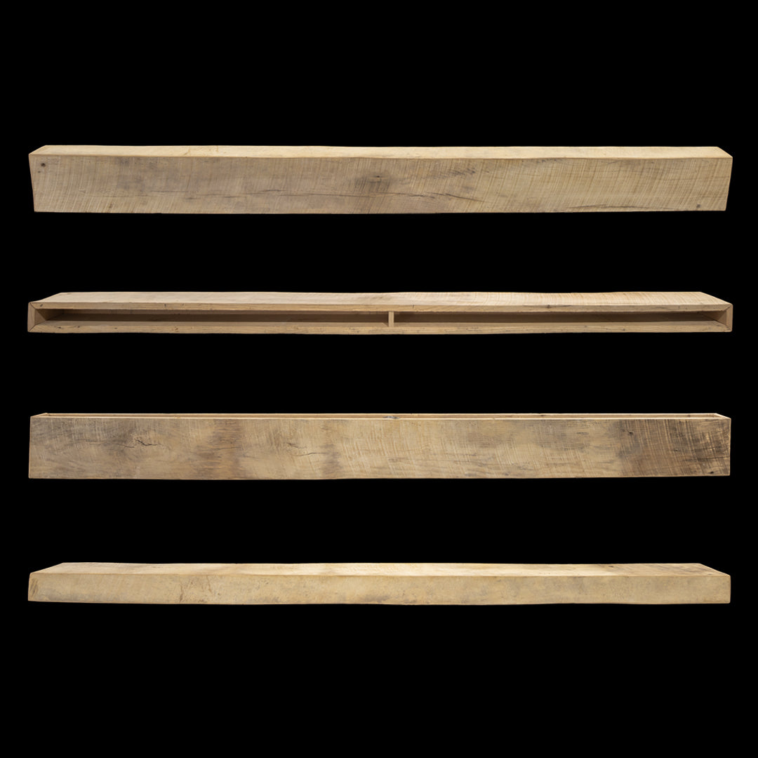 Rough Sawn Wood Box Beam Mantel - Rustic Fireplace Mantel - 3.5" x 7.5" x 84"