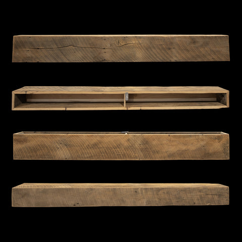 Rough Sawn Wood Box Beam Mantel - Rustic Fireplace Mantel - 6"x 8" x 72"