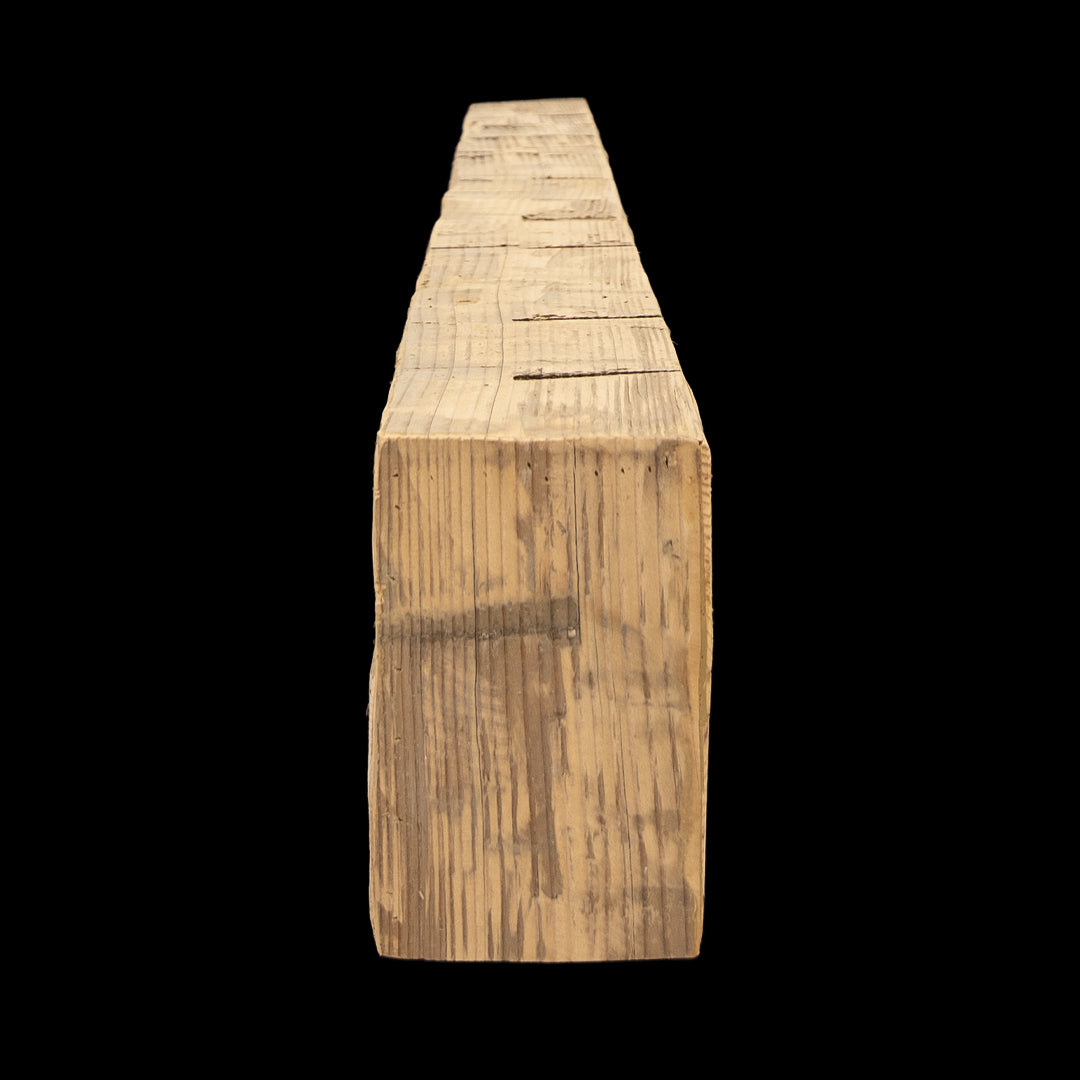 Hand Hewn Wood Box Beam Mantel - Rustic Fireplace Mantel - 6" x 10" x 70"