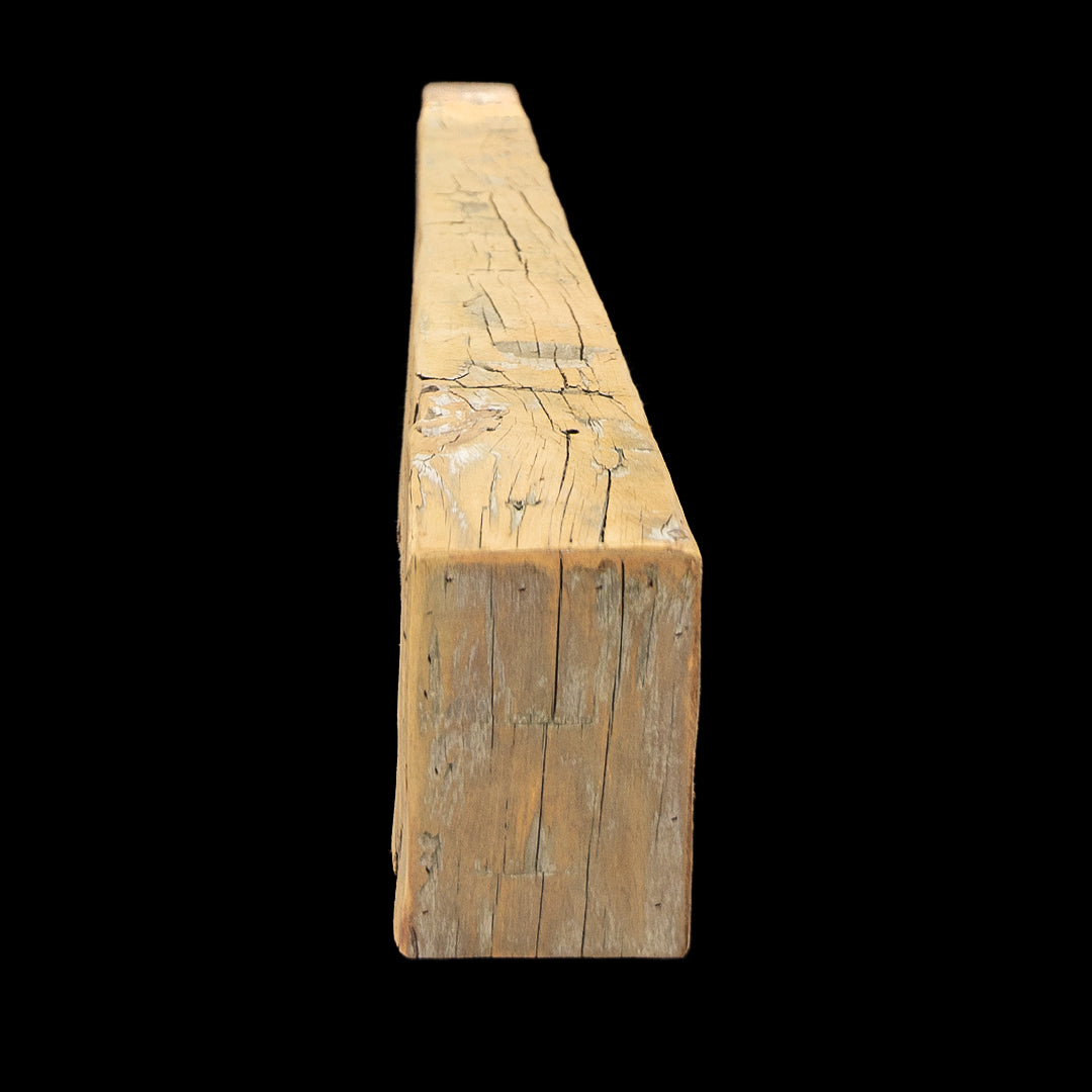 Hand Hewn Wood Box Beam Mantel - Rustic Fireplace Mantel - 5.5" x 6.5" x 84"