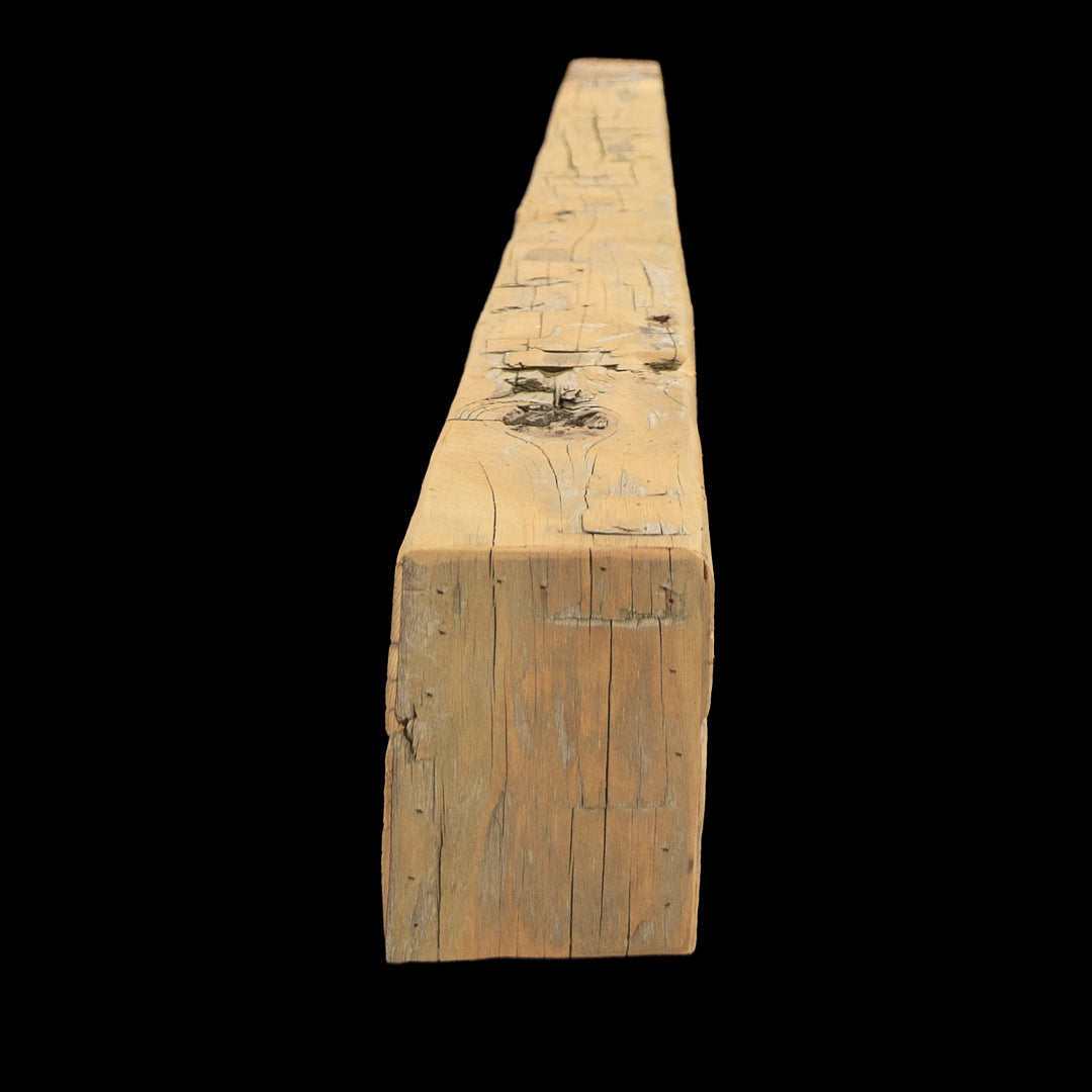 Hand Hewn Wood Box Beam Mantel - Rustic Fireplace Mantel - 5.5" x 6.5" x 84"