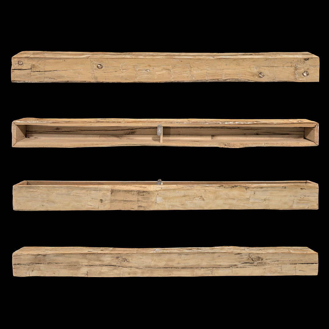 Hand Hewn Wood Box Beam Mantel - Rustic Fireplace Mantel - 5.5" x 6" x 72"