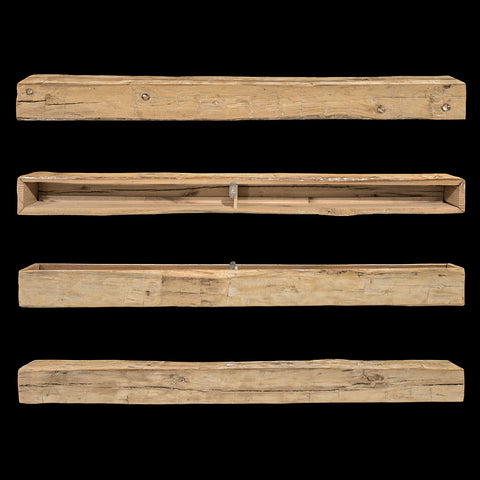 Hand Hewn Wood Box Beam Mantel - Rustic Fireplace Mantel - 5.5" x 6" x 72"