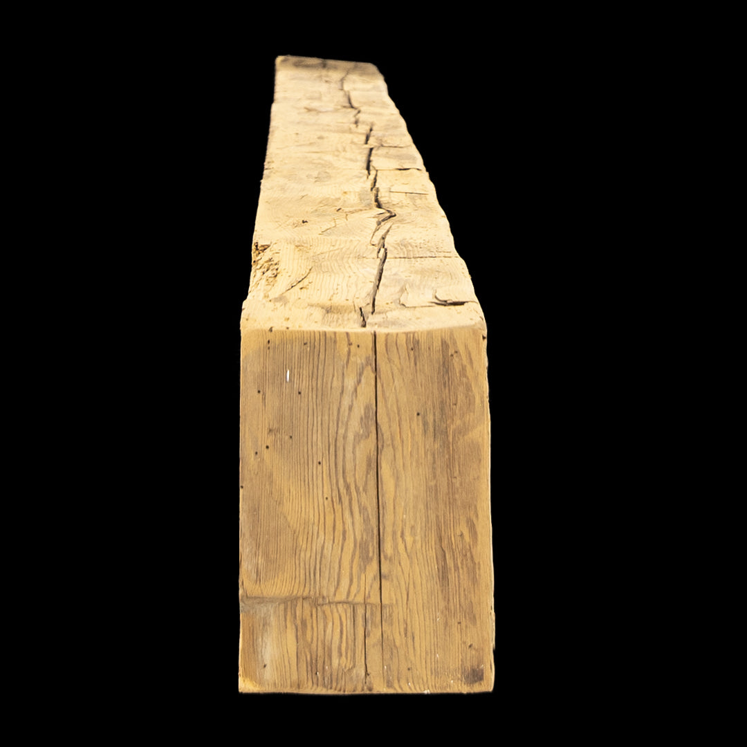 Hand Hewn Wood Box Beam Mantel - Rustic Fireplace Mantel - 5.5" x 7.5" x 69"