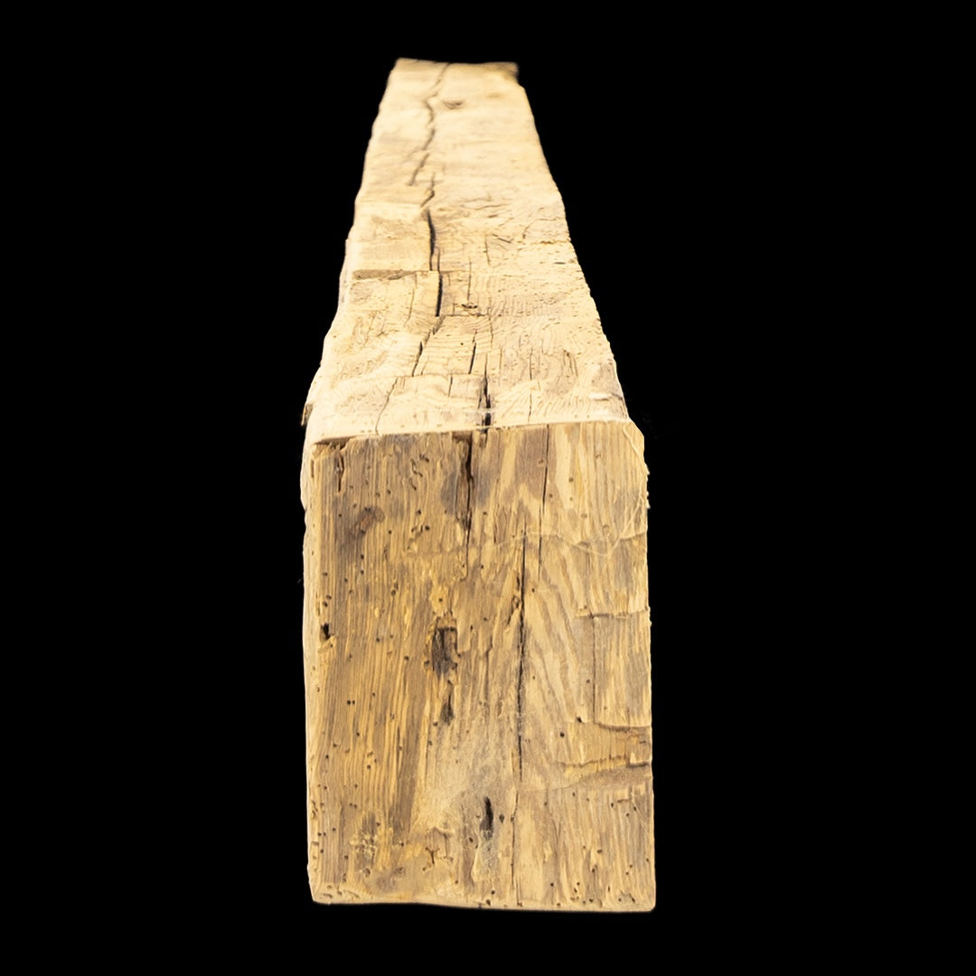 Hand Hewn Wood Box Beam Mantel - Rustic Fireplace Mantel - 5.5" x 7.5" x 69"