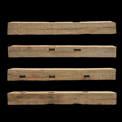 Hand Hewn Wood Mantel - Rustic Fireplace Mantel - 8.5" x 9" x 87"