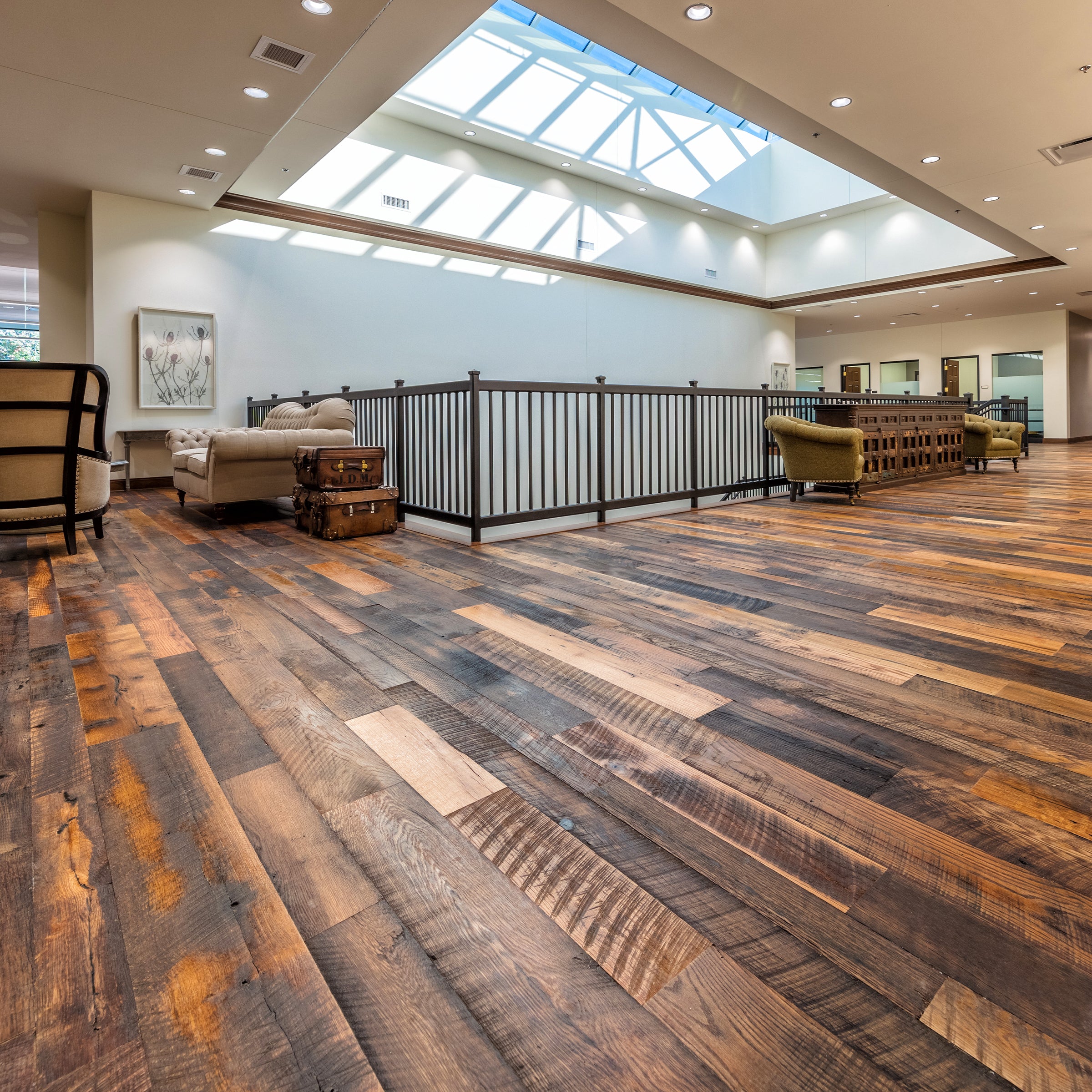 Antique Reclaimed Oak Hit-Skip Flooring 5", 6" Wide - Clear Prefinish