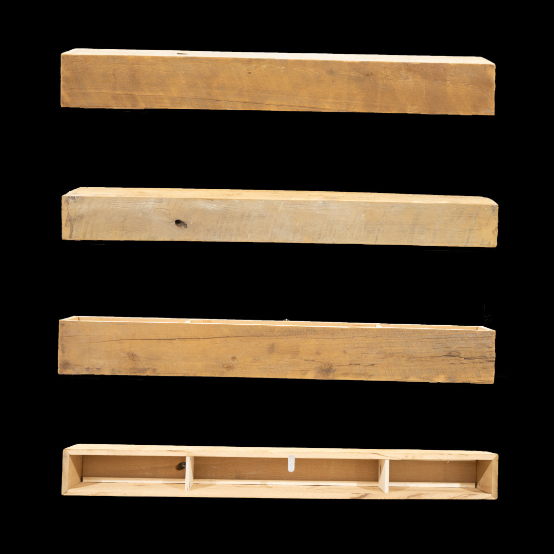 Rough Sawn Wood Box Beam Mantel - Rustic Fireplace Mantel - 7" x 8" x 66"