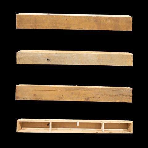 Rough Sawn Wood Box Beam Mantel - Rustic Fireplace Mantel - 7" x 8" x 66"