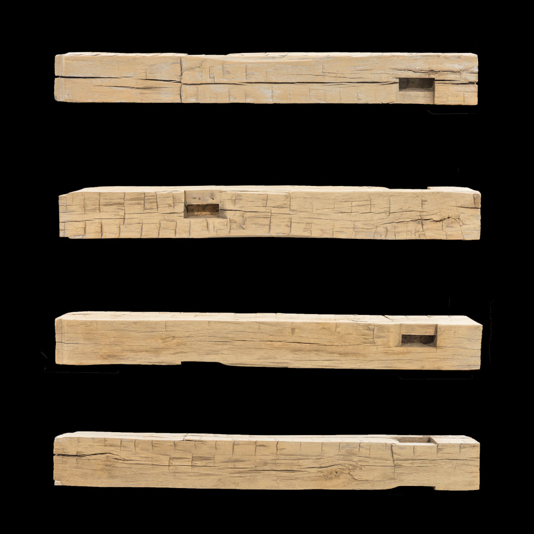 Hand Hewn Wood Mantel - Rustic Fireplace Mantel - 7" x 7" x 66"