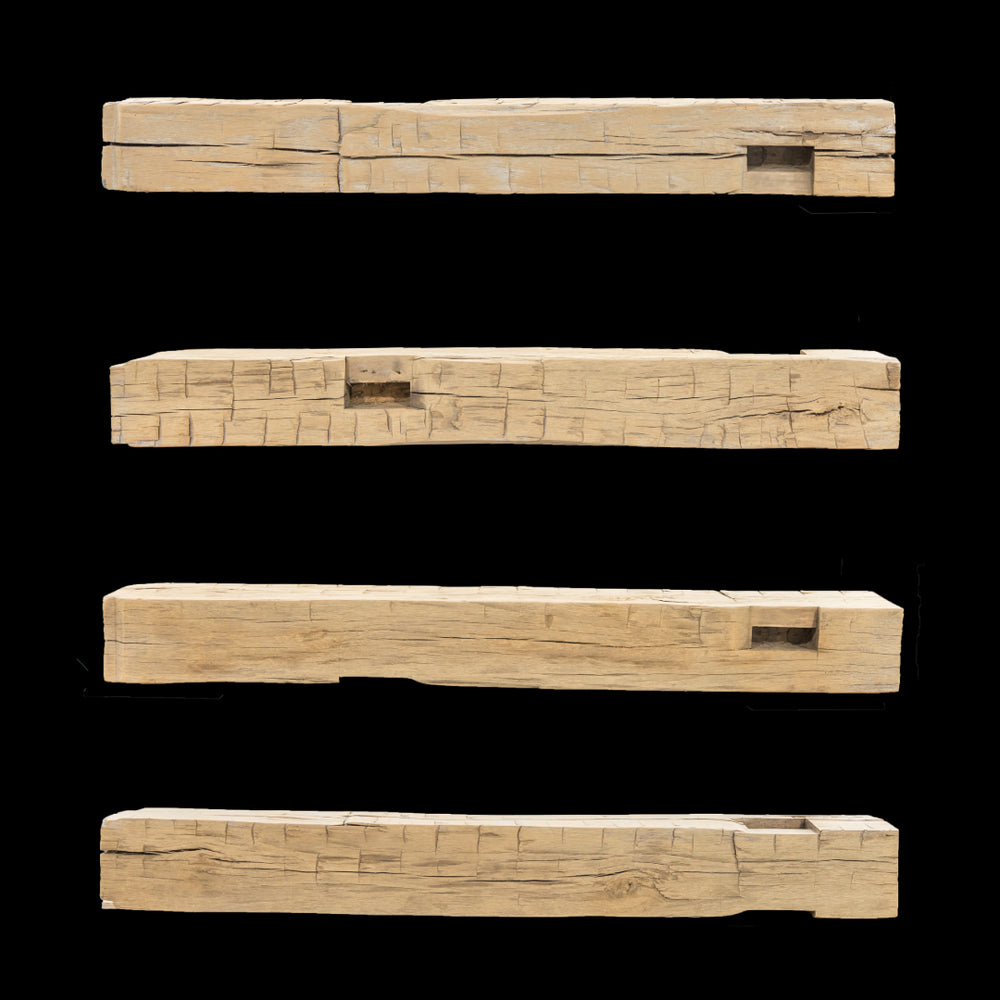 Hand Hewn Wood Mantel - Rustic Fireplace Mantel - 7" x 7" x 66"