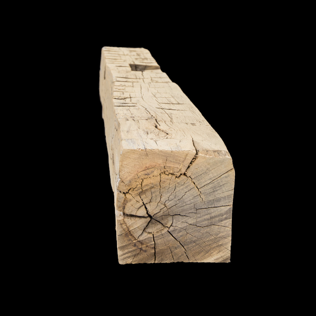 Hand Hewn Wood Mantel - Rustic Fireplace Mantel - 7" x 7" x 66"